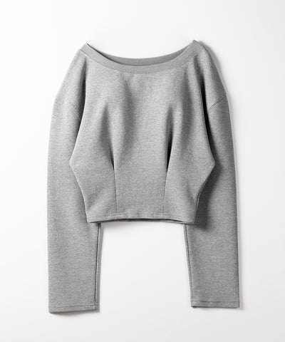 【 2color 】オフショルダーショートスウェットライクトップス ／ off shoulder short sweat like tops