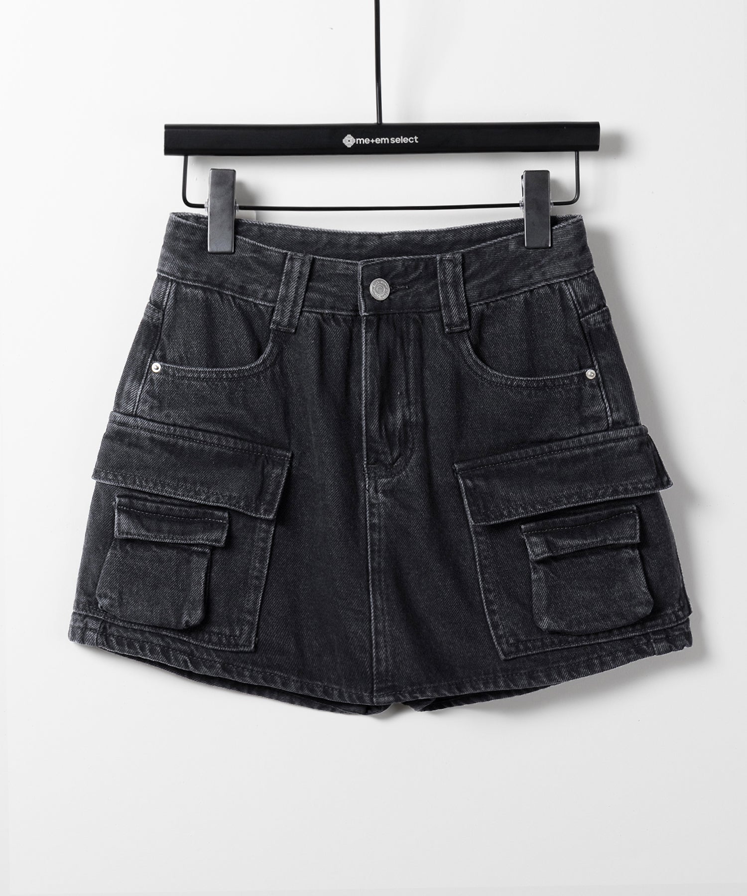 【 ３size ／ ２color 】ダブルポケットヴィンテージカーゴデニムミニスカパン ／ double pocket vintage cargo denim mini skirt pants