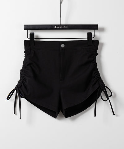 【 ３size 】サイドリボンシャーリングバイカーショートパンツ ／ side ribbon ruched biker shorts