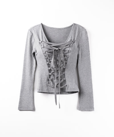 【 ３WAY ／２color 】レースアップコルセットリボンチョーカートップス ／ lace up corset ribbon choker tops