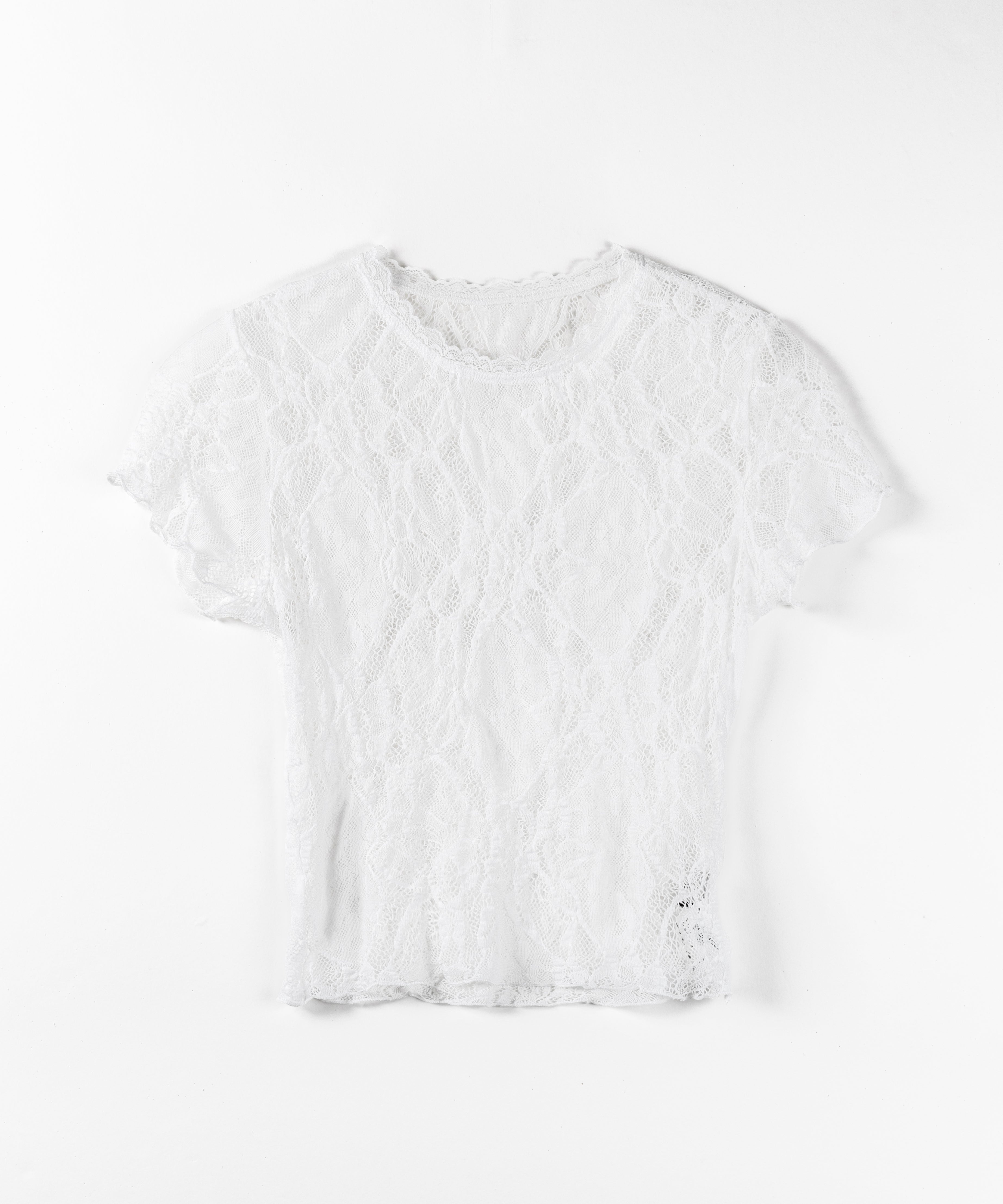 ストレッチレースショートメローＴシャツ ／ stretch lace short mellow T-shirts