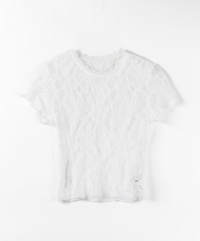 ストレッチレースショートメローＴシャツ ／ stretch lace short mellow T-shirts