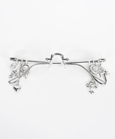 カスタムチャームリムレスメガネ ／custom charm rimless glasses