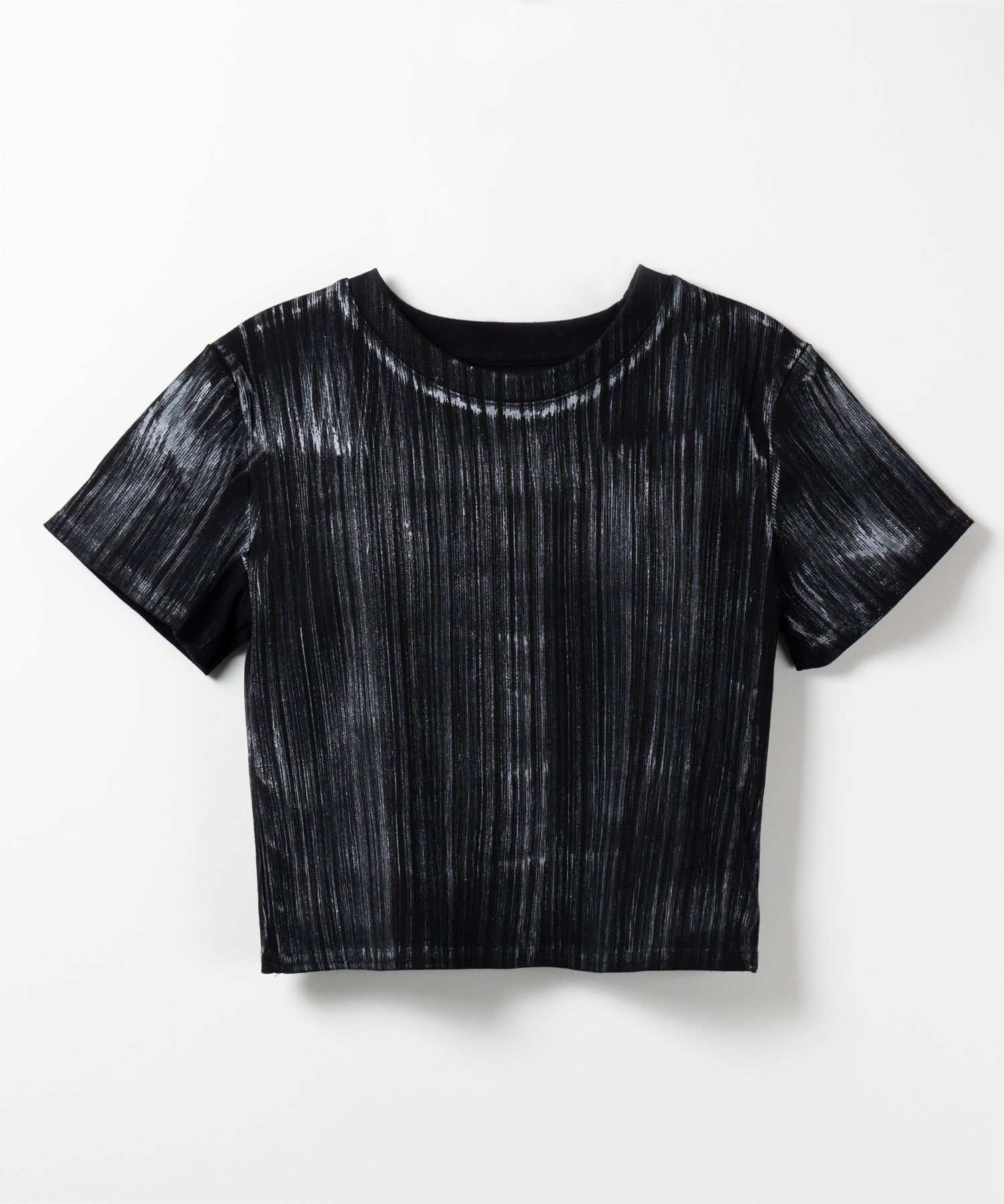 【 ３color 】ヴィンテージプリントクロップドリブＴシャツ ／ vintage print cropped lib Tee