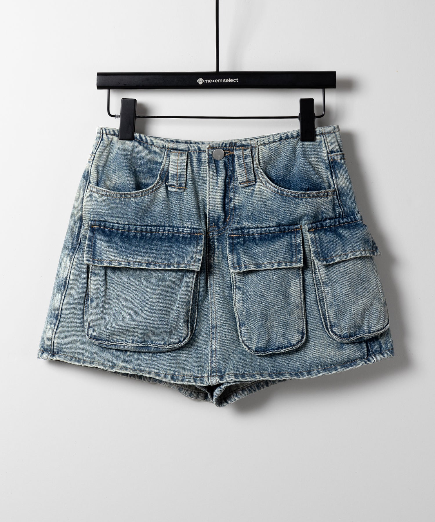 ３ポケットカーゴデニムミニスカートパンツ ／ 3-pocket cargo denim mini skirt pants