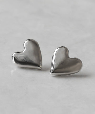 VOLUME SILVER HEART PIERCE ／ ボリュームシルバーハートピアス