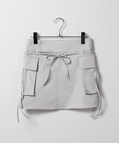 【 ２WAY 】３ストラップリボンカーゴミニスカート ／ three strap ribbon cargo mini skirt
