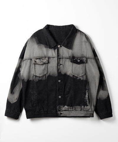 【 ３size 】タイダイブリーチヴィンテージオーバーデニムジャケット ／ tie dye bleach vintage over denim jacket