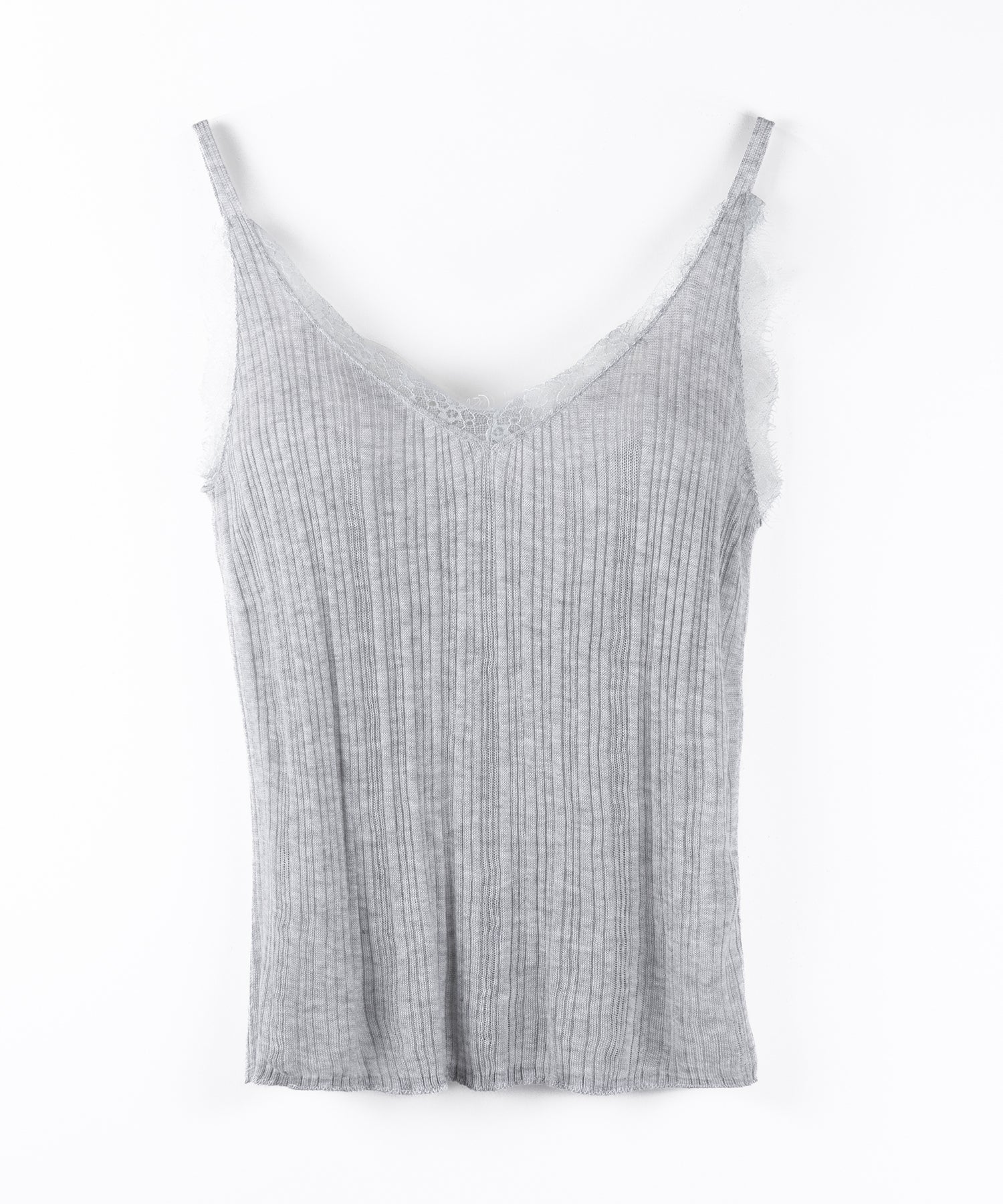 【 ２点セット 】レースニットキャミソール ＋ シアーニットカーディガン SET ／ lace knit camisole + sheer knit cardigan SET