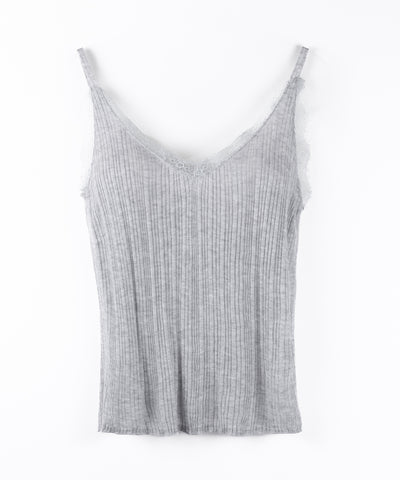 【 ２点セット 】レースニットキャミソール ＋ シアーニットカーディガン SET ／ lace knit camisole + sheer knit cardigan SET