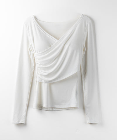 【 ２点セット 】Y-ストラップスリムギャザーレイヤードトップス ／ Y-strap slim gather layered tops