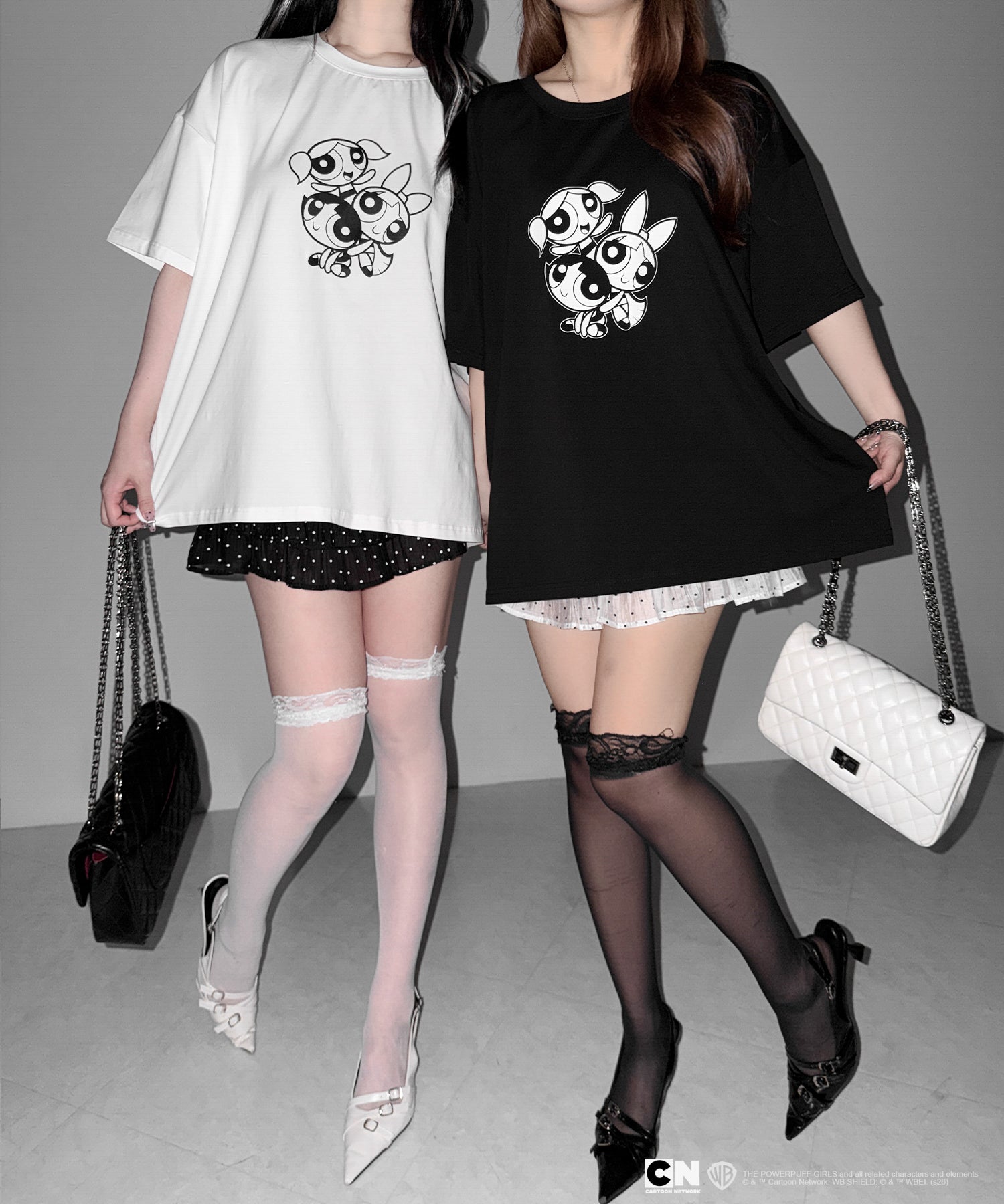 【THE POWERPUFF GIRLS】パワーパフガールズビッグプリントオーバーサイズＴシャツ / big print oversize Tee【 セットアップ着用可能 】