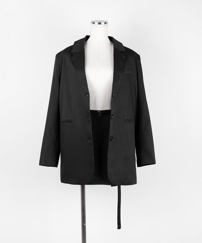 【 セットアップ 】オーバーサイズテーラードジャケット ＆ ハイウエストミニスカパン SET ／ oversize tailored jacket & high waist mini skirt pants SET