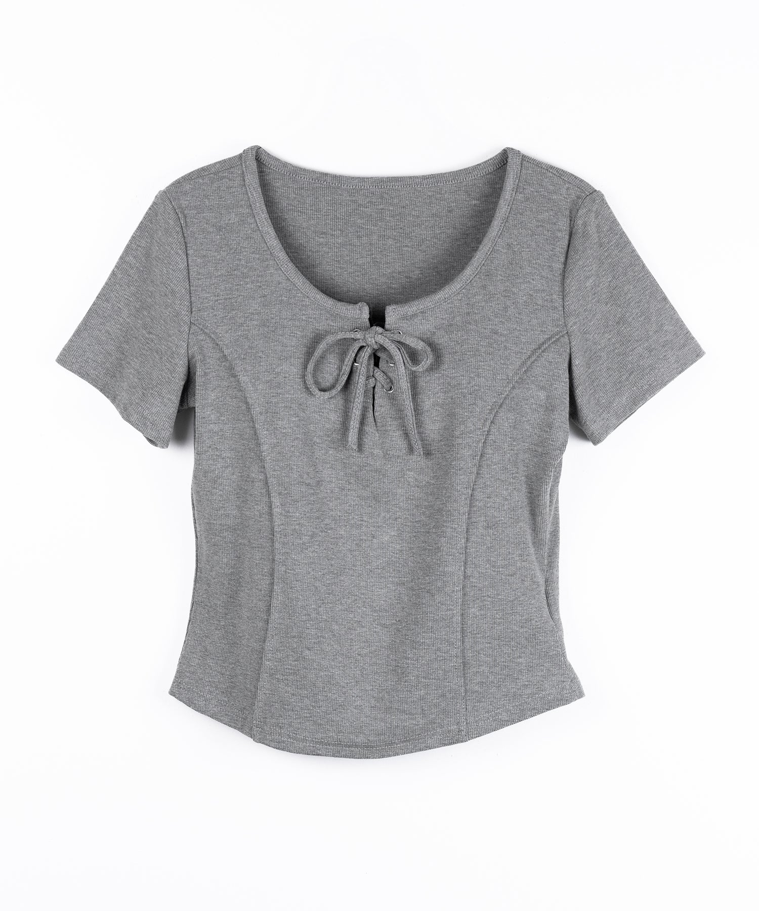 レースアップスリムリブＴシャツ ／ laceup slim lib T-shirts