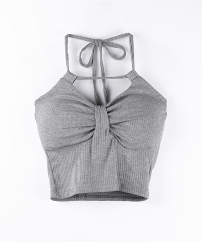 【 ２点セット 】 ２WAYストラップリブキャミソール ＋ フロントリボンショートカーディガン SET ／ 2WAY strap lib camisole + front ribbon short cardigan