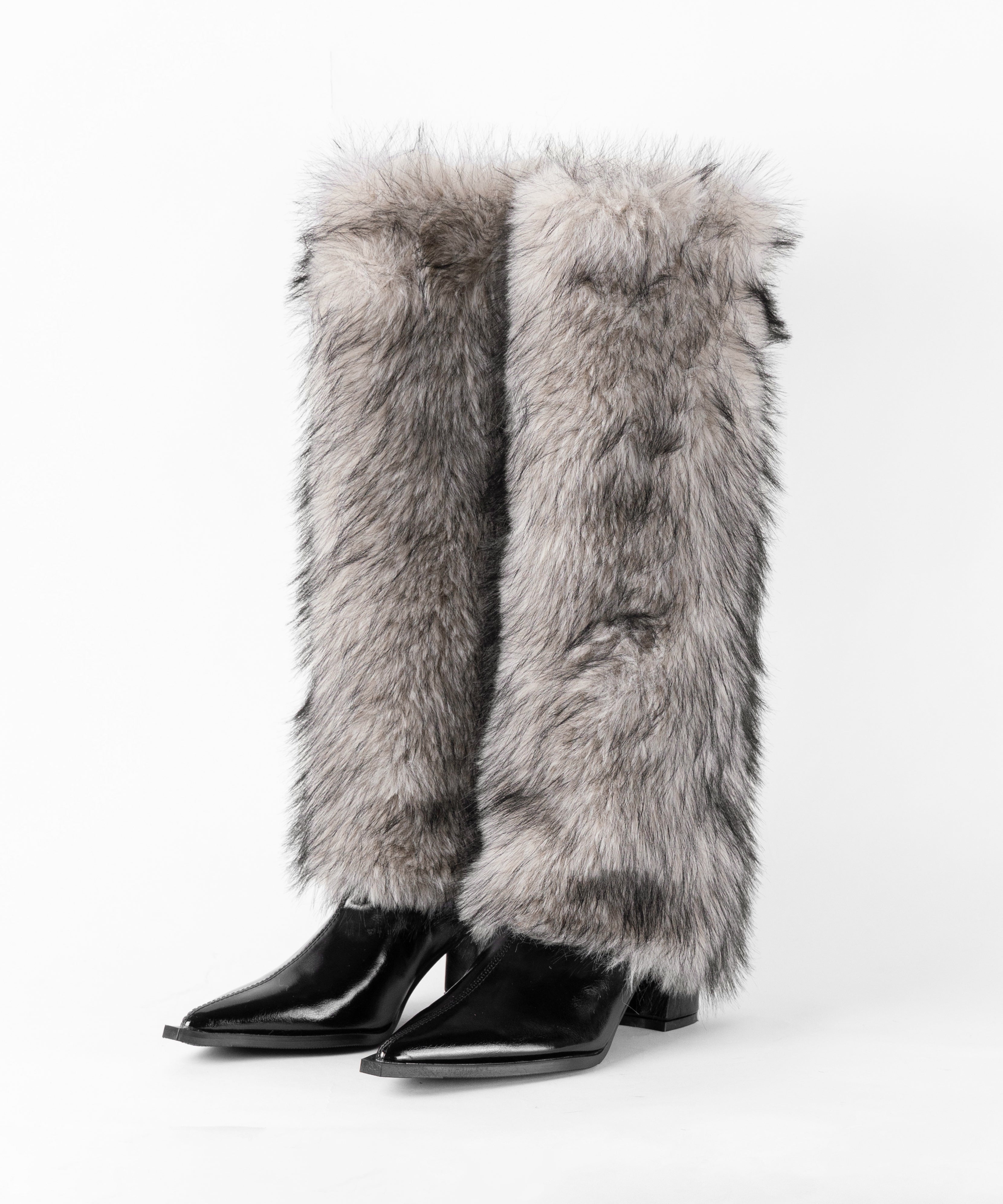 ミックスフェイクファーロングカバーブーツ ／ mix fake fur long cover boots