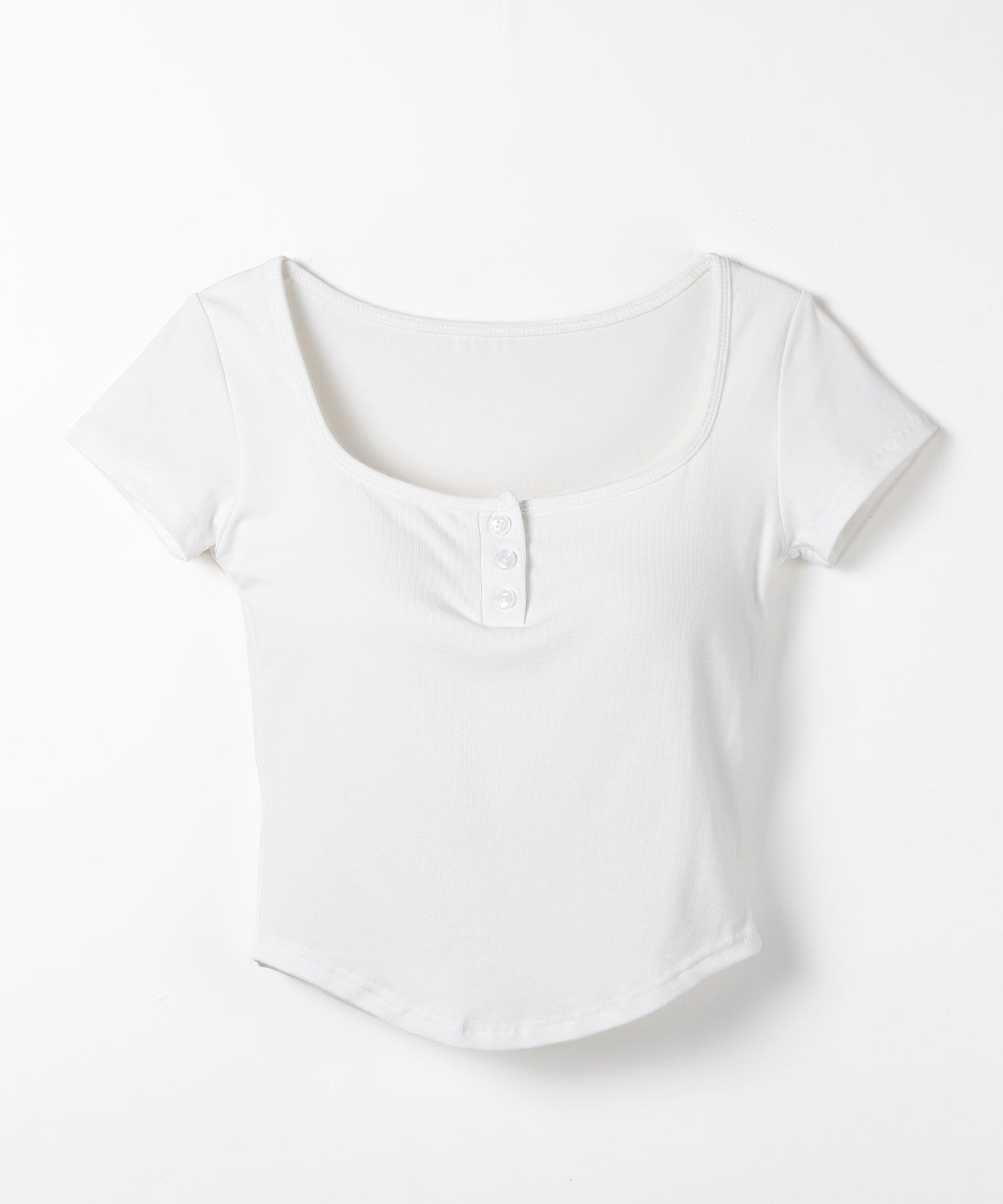 ヘンリーネックスクエアショートＴシャツ ／Henley neck square T-shirts