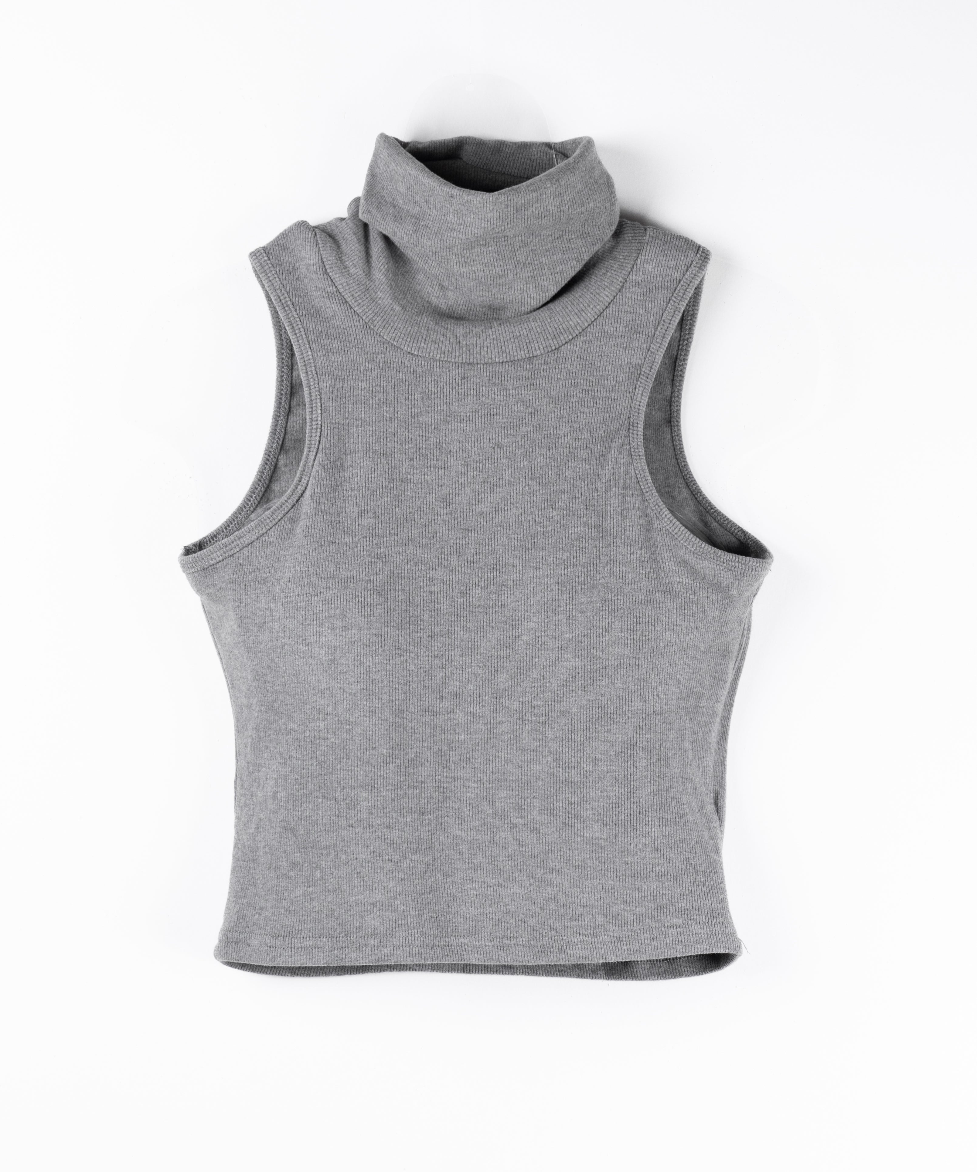 【 裏微起毛 ／ 2点セット 】ハイネックノースリーブトップス ＋ ショートカーディガン SET ／ high neck nosleeve tops + short cardigan SET