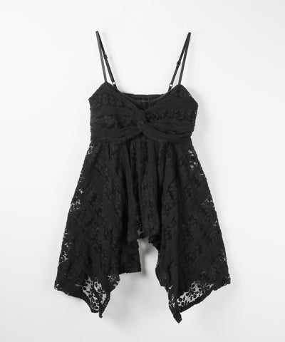 フロントリボンレースフレアキャミチュニック ／ front ribbon lace flare camisole tunic