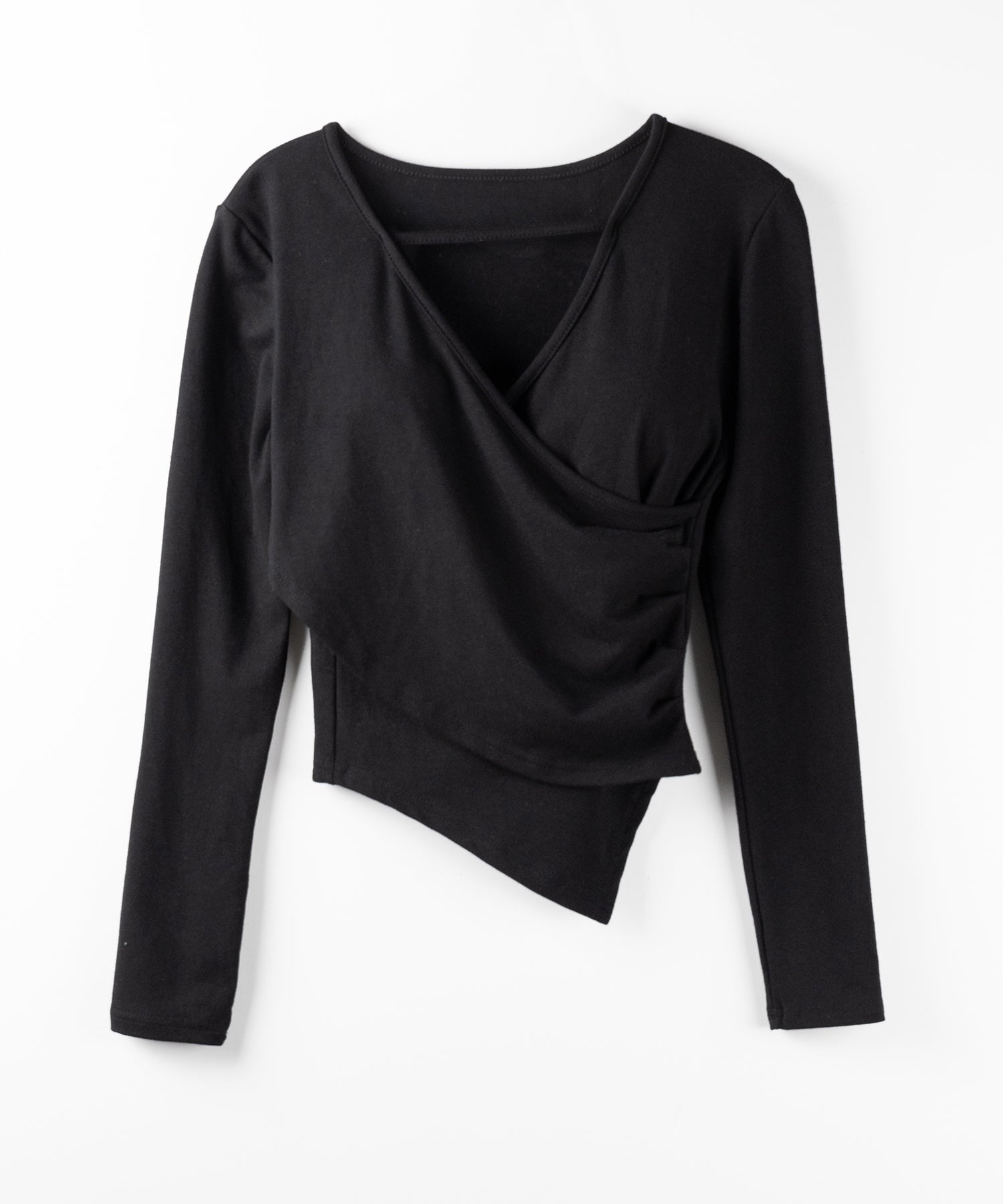 【 ３color 】ラインストラップギャザークロスレイヤードトップス ／ line strap gather cross layered Tops
