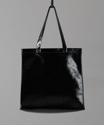 【 ２color ／ 大容量 】フェイクレザービッグスクエアトートバッグ ／ fake leather big square tote bag