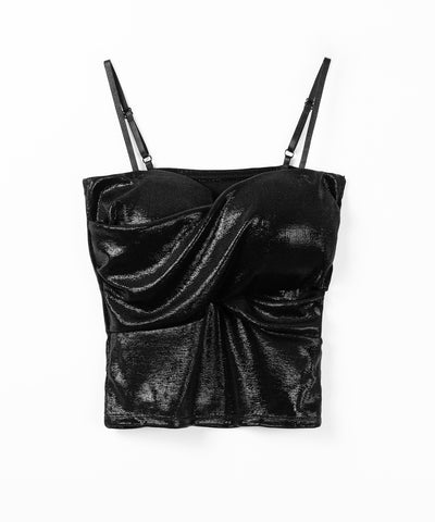 メタリックドレープビスチェキャミソール ／ metallic drape bustier camisole