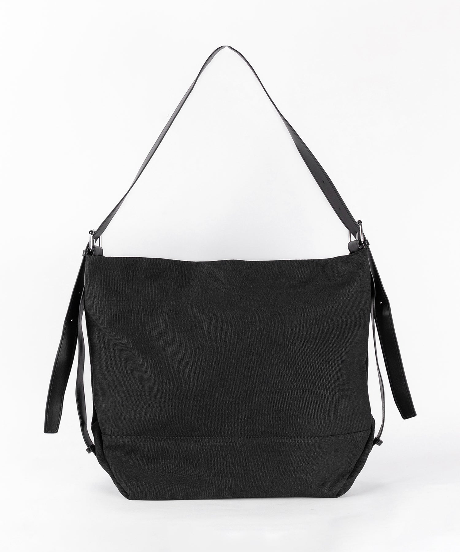 【 ２color 】レザーベルトキャンバスビッグショルダーバッグ ／ leather belt canvas big shoulder bag