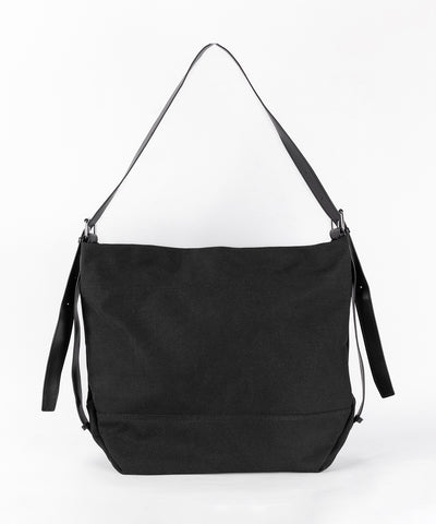 【 ２color 】レザーベルトキャンバスビッグショルダーバッグ ／ leather belt canvas big shoulder bag