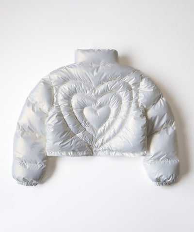 ハートグロッシーショートダウンジャケット ／ heart glossy short down jacket