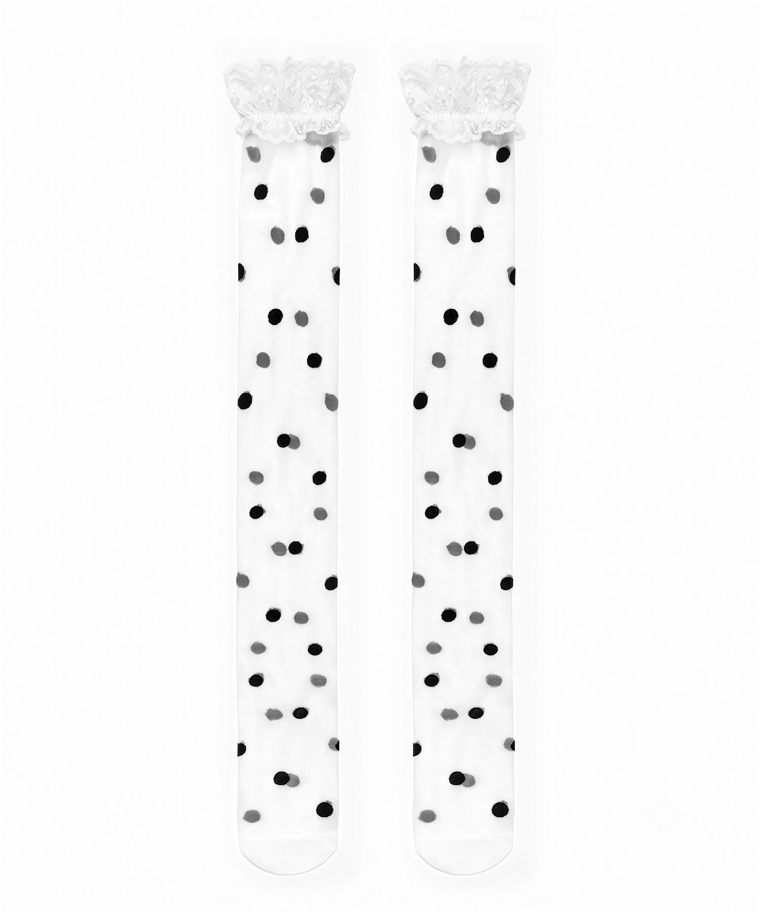 レースドットニーハイシアーハイソックス ／ lace dot knee high sheer high socks