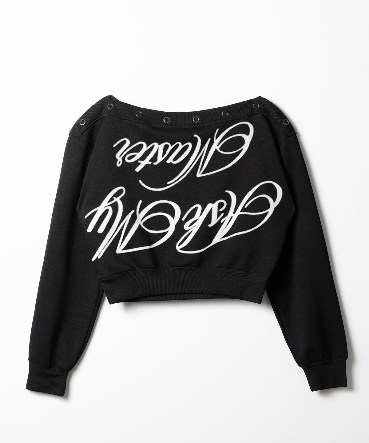 レタリングロゴワンショルスウェットトップス ／ Lettering logo one-shoulder sweat tops