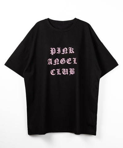 【 PINK ANGEL CLUB 】グランジロゴビッグＴシャツ ／ PINK ANGEL CLUB grunge logo big T-shirts