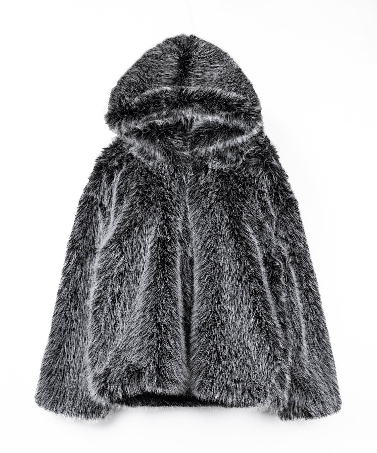 フェイクファーフーディミドルコート ／ fake fur hoodie middle coat