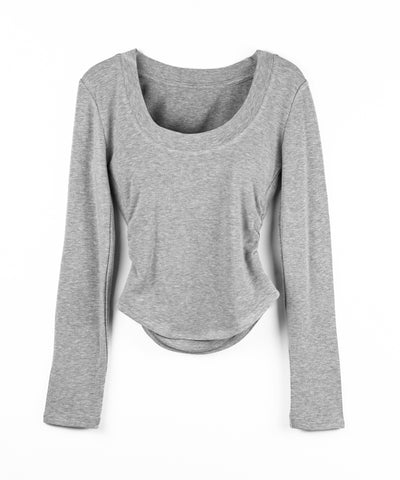UネックスーパーフィットスリムロンT ／ U-neck super fit slim long sleeve T-Shirt