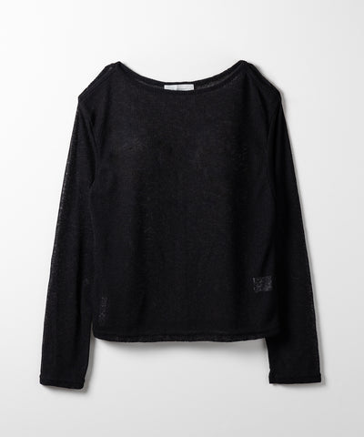 【 ３color 】カットアウトショルダールーズシアートップス ／ cutout shoulder loose sheer tops