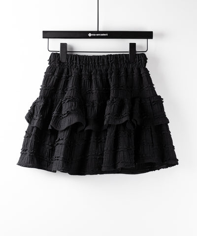 【 ２color ／インパン裏地付 】ティアードフリルミニスカート ／ tiered frill mini skirt