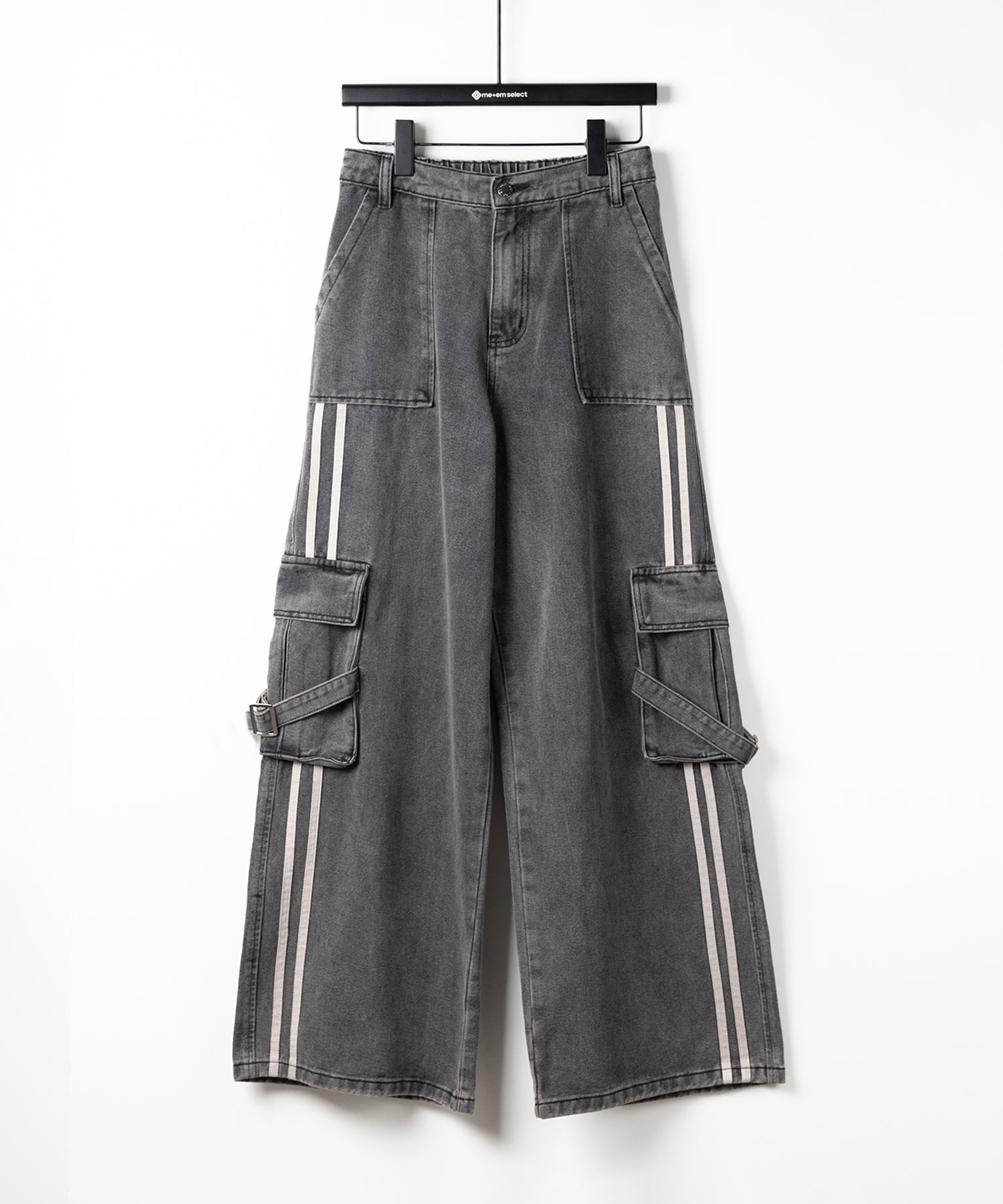 サイドラインストレートカーゴデニムパンツ ／ sideline straight cargo denim pants