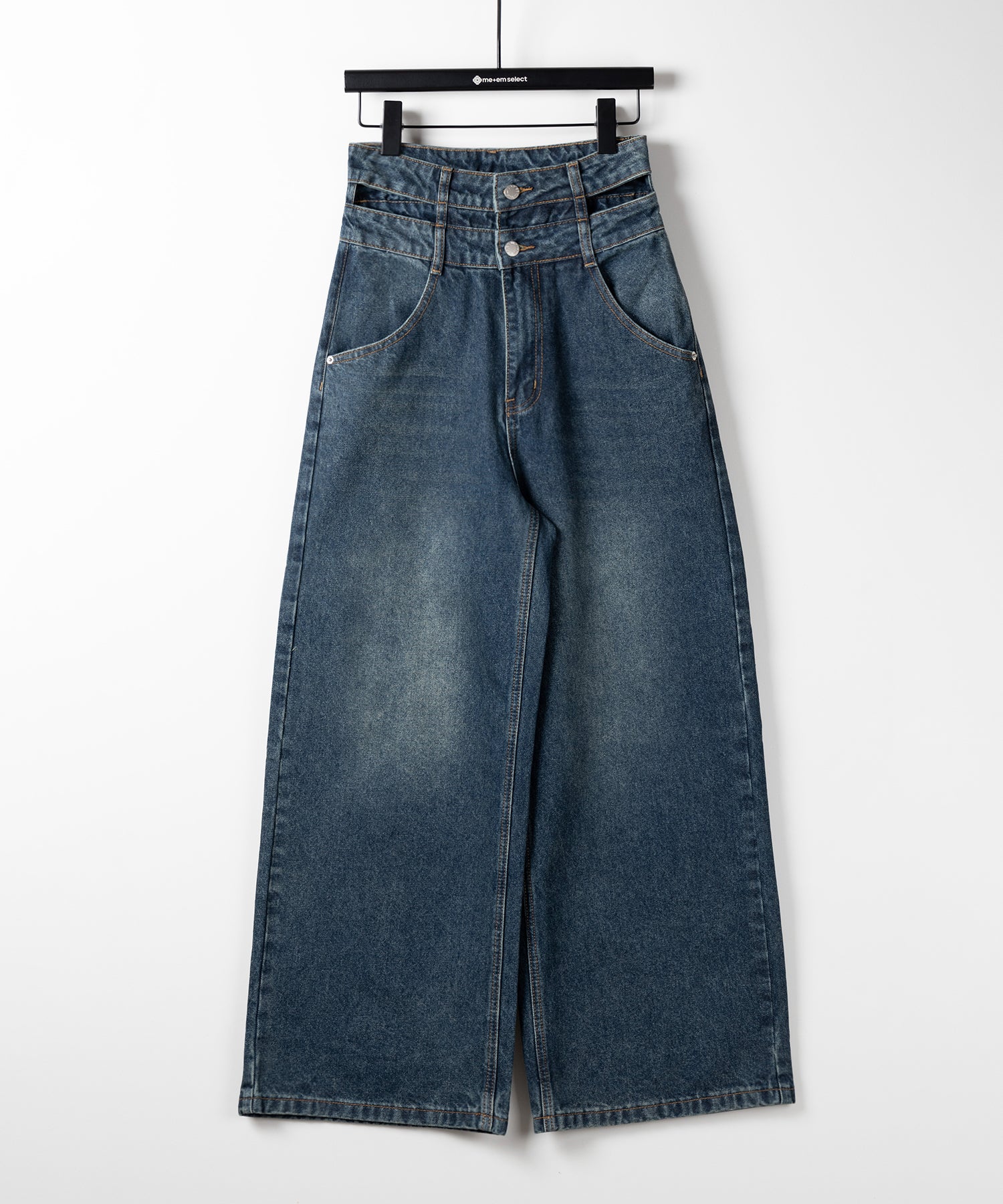 2color ／4size 】カットアウトダブルハイウエストワイド