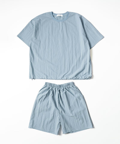 【 上下セットアップ／５色展開 】ワッシャーナイロンプルオーバー＆ショートパンツ SET