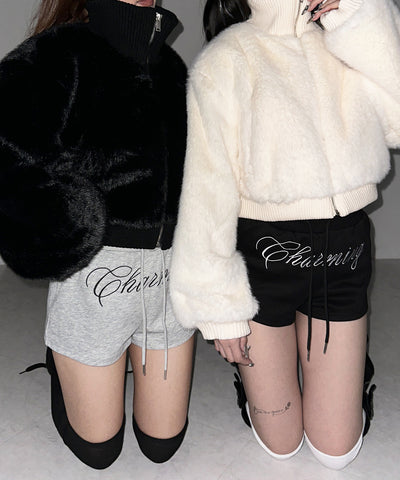 スタンドネックリブフェイクファーショートブルゾン ／ standneck lib fakefur short blouson