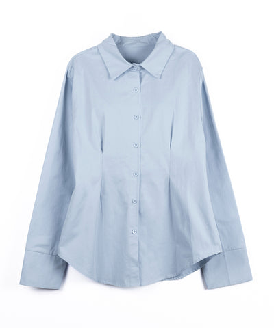 ウエストタックフレアレディシャツ ／ waist tuck flare lady shirts
