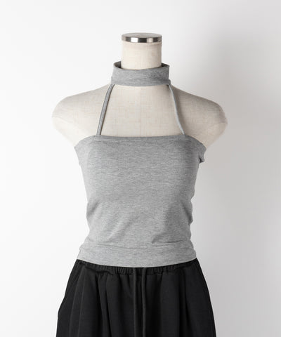 【 ３color ／ カップ付 】ダブルラインストラップチョーカーキャミソール ／ double line strap choker camisole