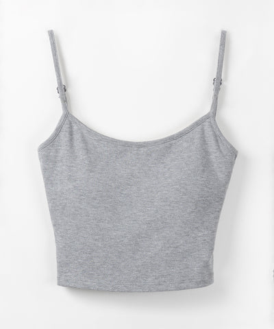 【 カップ付き 】スクエアネックストラップショートキャミソール ／ square neck strap short camisole