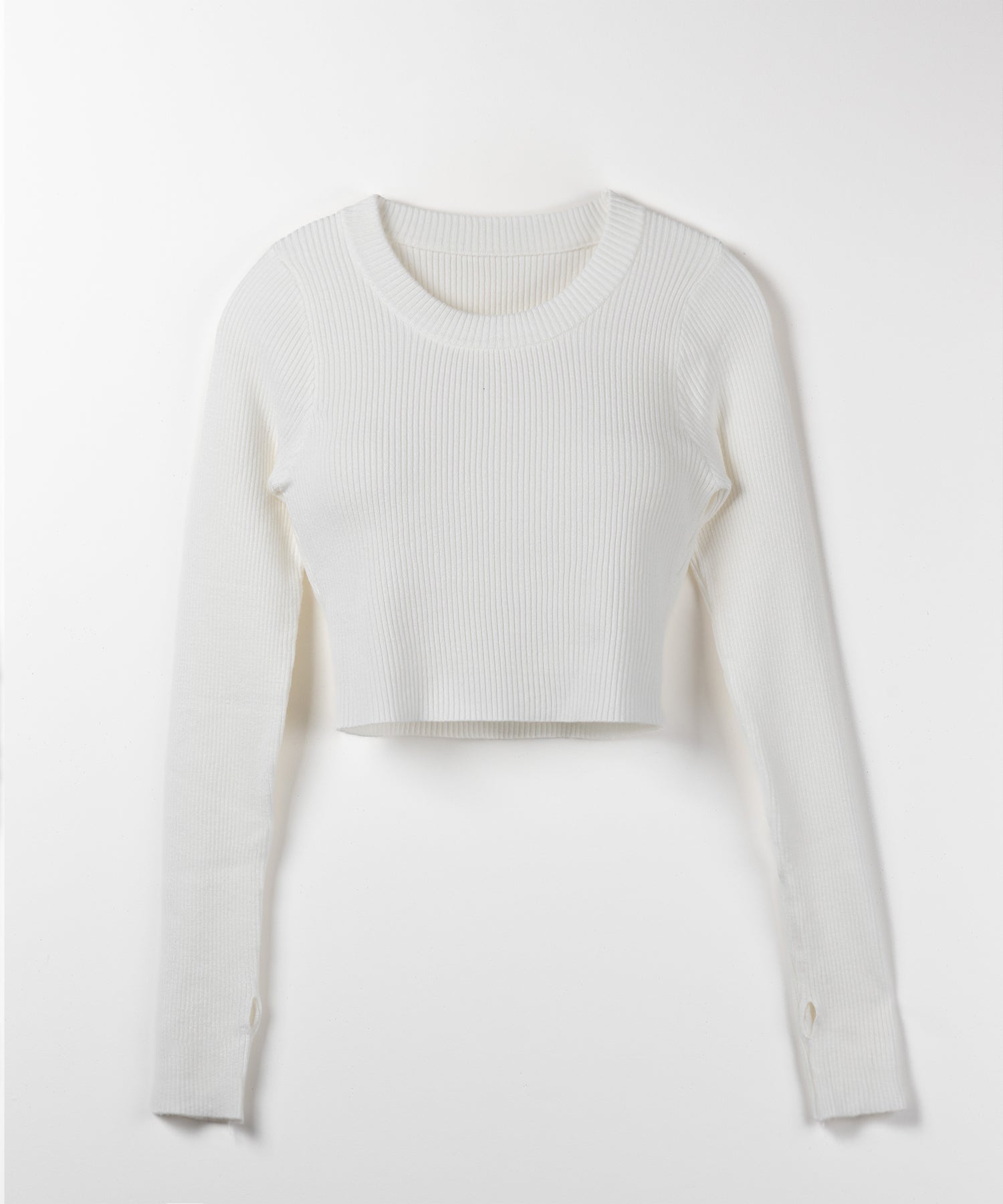 【 ３color 】BASIC ショートリブニットトップス　／ BASIC SHORT LIB KNIT TOPS