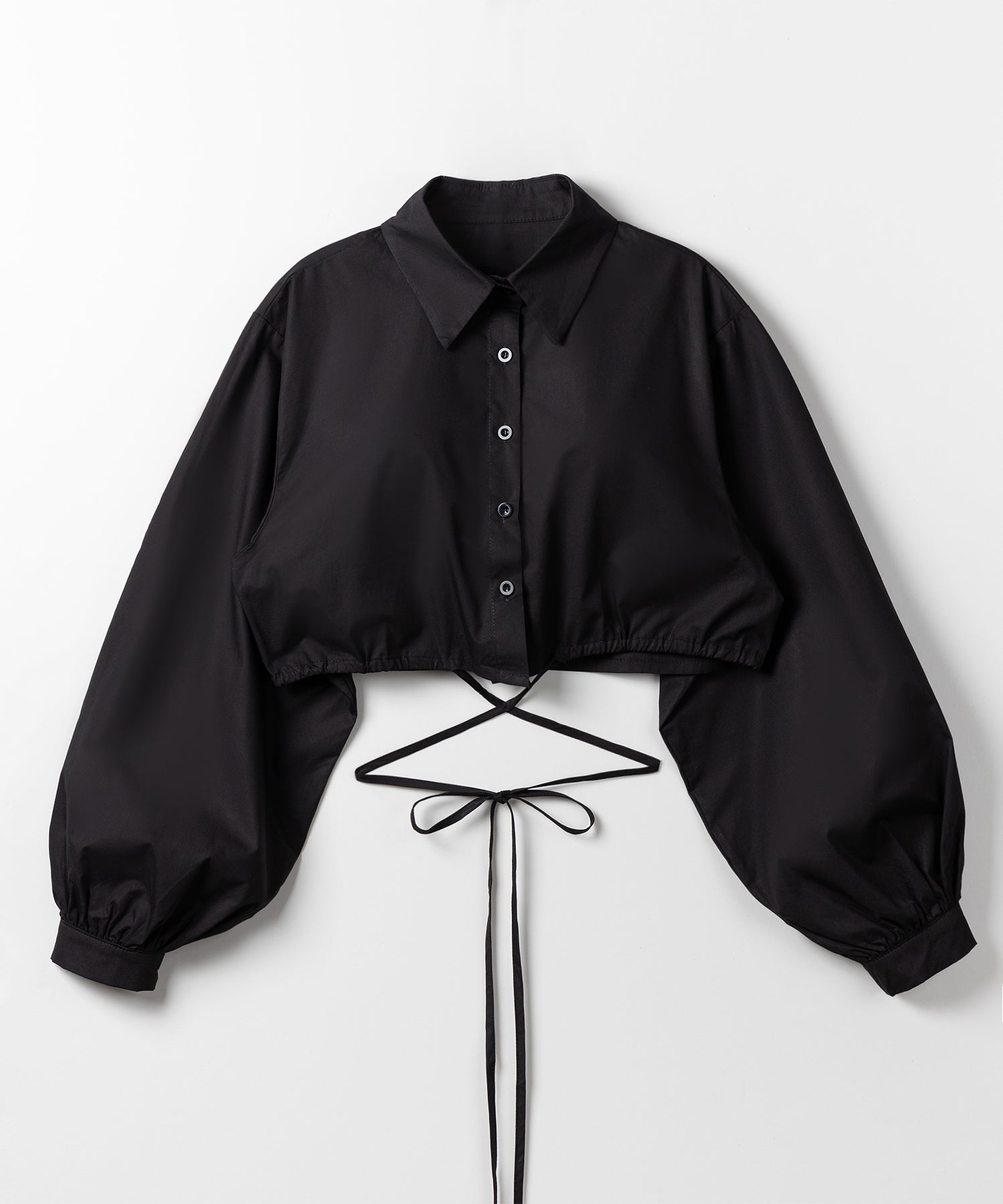 【 ２color 】クロスストラップリボンショートシャツ ／ cross strap ribbon short shirts