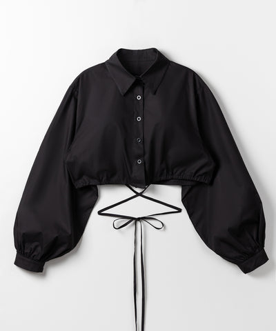 【 ２color 】クロスストラップリボンショートシャツ ／ cross strap ribbon short shirts
