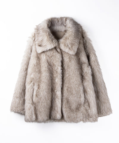 【 ５color 】フェイクファーボリュームミドルコート ／ fake fur volume middle coat