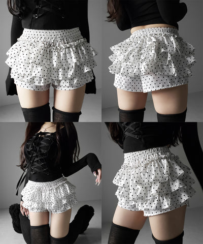 ティアードフリルドットショートパンツ ／ tiered frill dot short pants