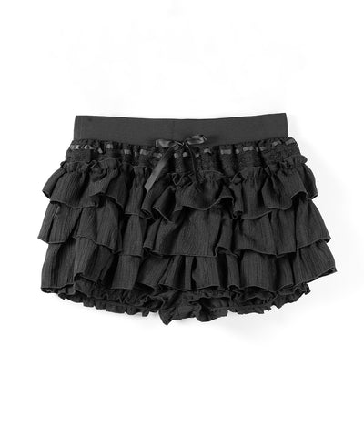 【インパン裏地付 】リボンティアードフリルミニスカート ／ ribbon tiered frill mini skirt