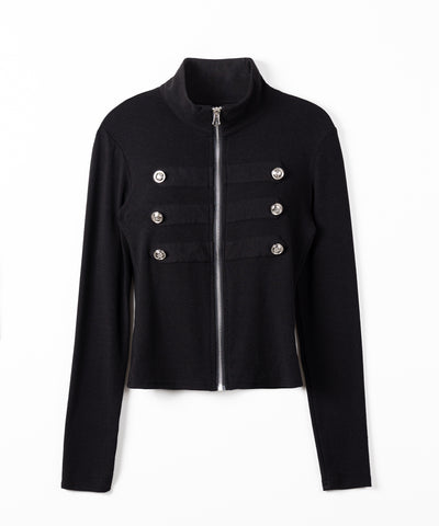 ナポレオンスタンドネックジップアップトップス ／ napoleon standneck zipup tops